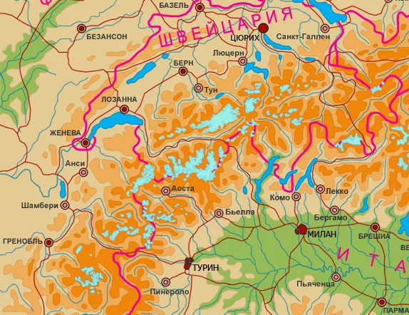 Монблан гора где. Вершина Монблан на карте мира. Альпы г Монблан на карте