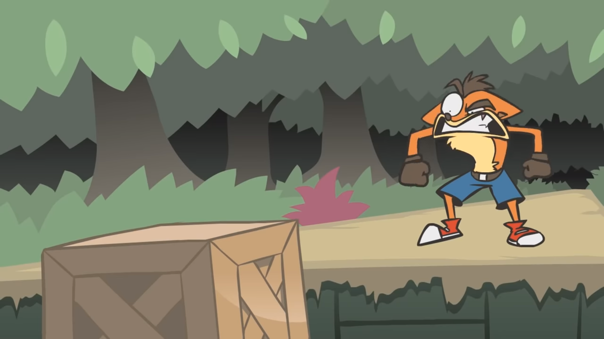 Скриншот из короткометражки про Крэша "Does a Thing"