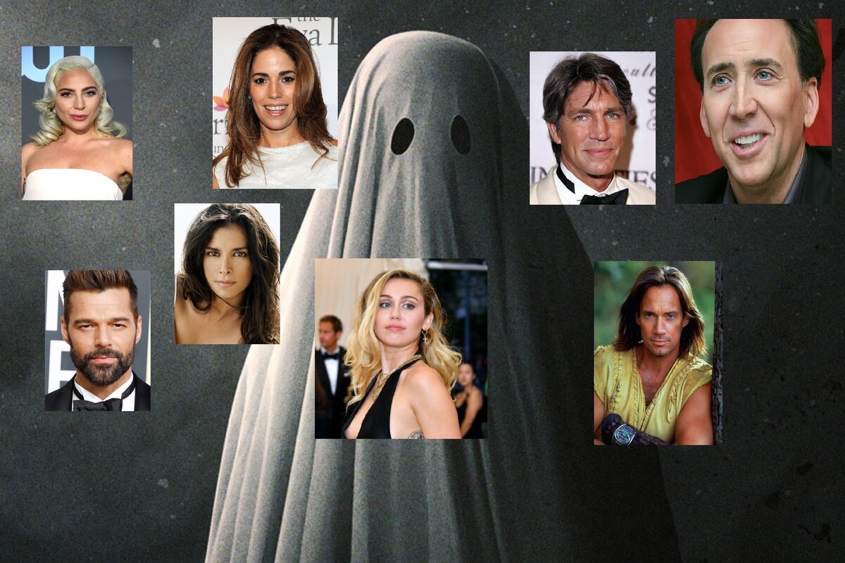 На картинке лишь малая часть звезд, которые признались, что сталкивались с призраками.