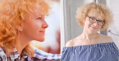 Героиня проекта с двумя вариантами цвета волос