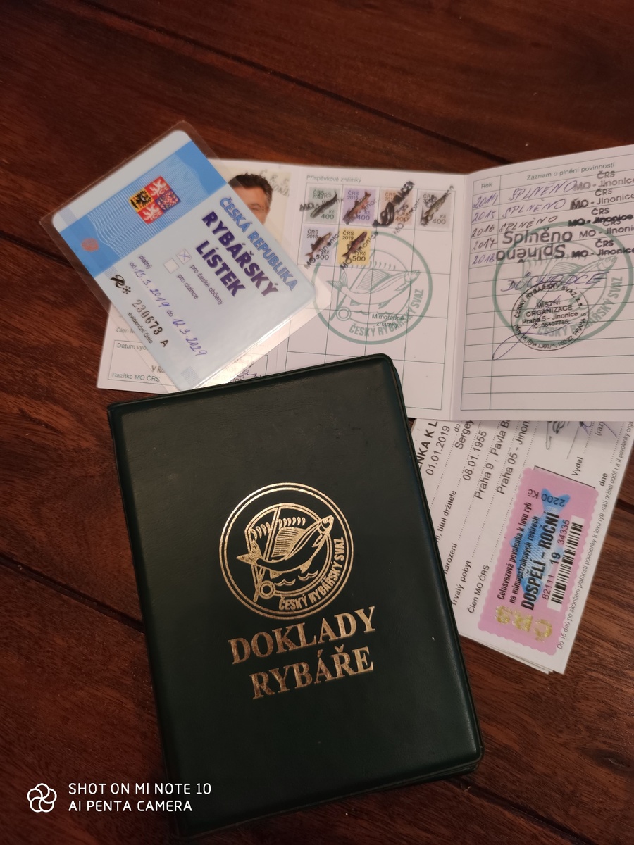 Документы чешского рыболова