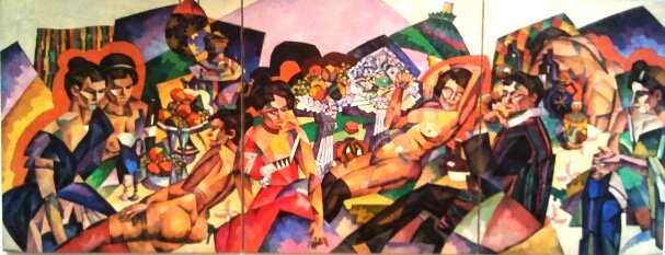 Аристарх Лентулов. «Автопортрет с натурщицами», 1914-1917