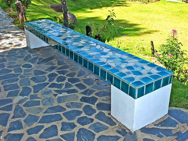 Керамическая мозаика на даче