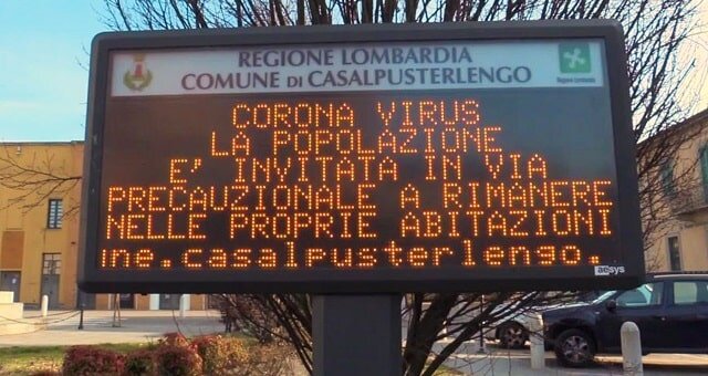 Табло в Ломбардии