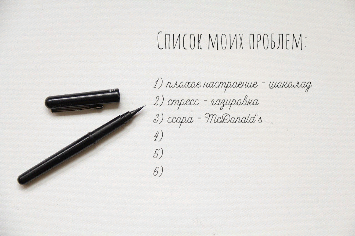 Пример составления списка проблем