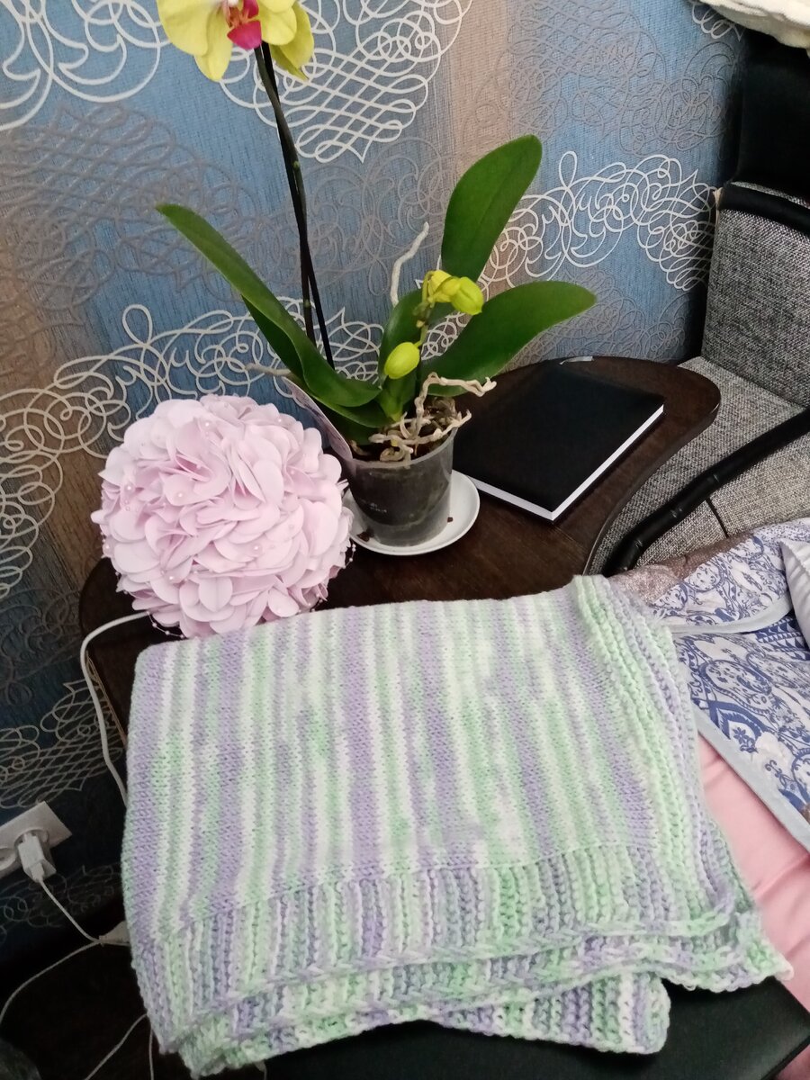 Детский плед из пряжи Ализе бэби