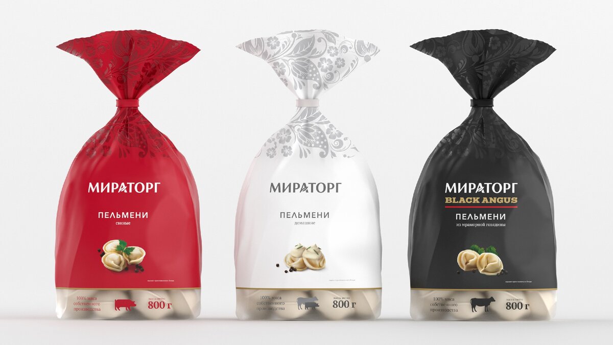 Пельмени Мираторг "Свиные", "Домашние" и "Из мраморной говядины"