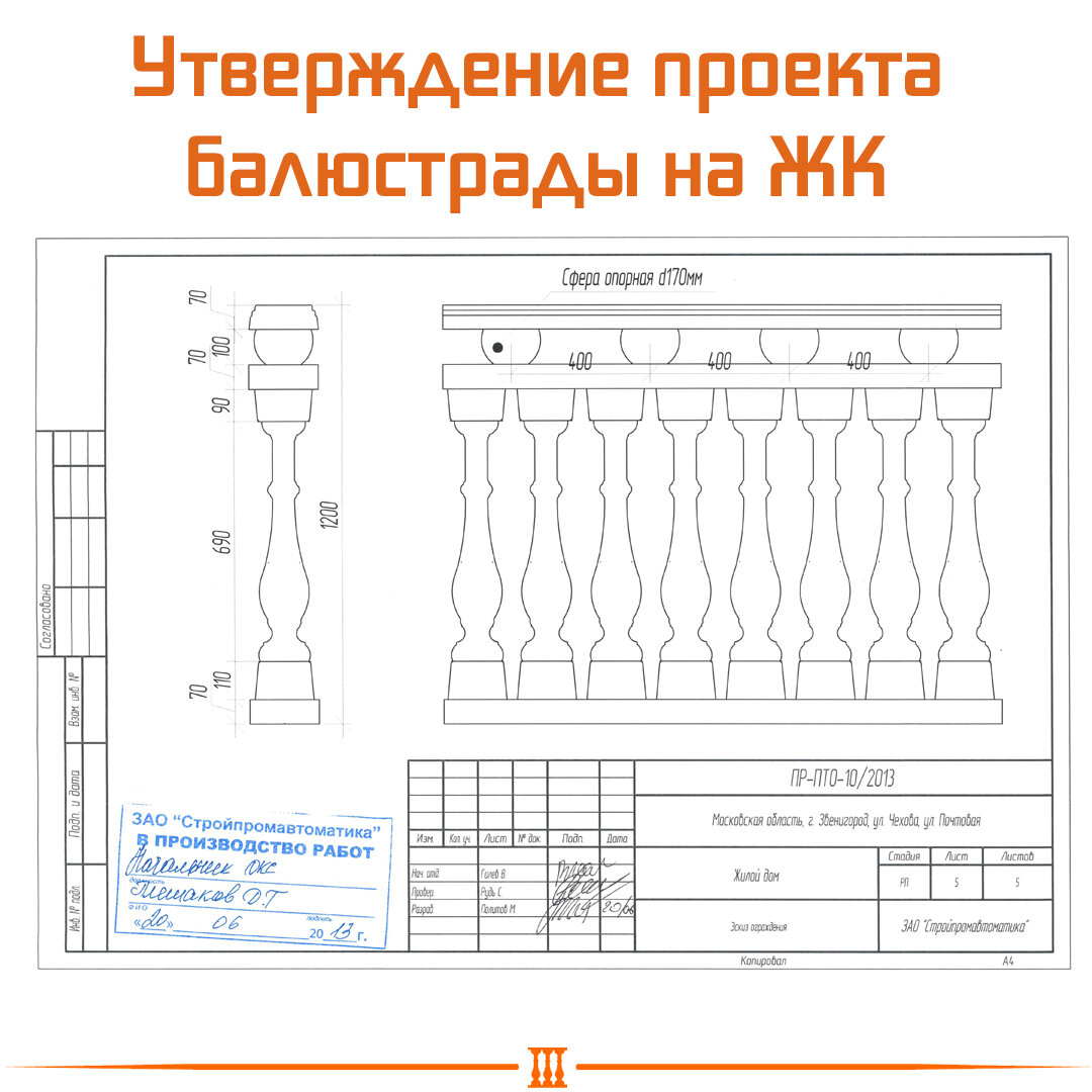 Балюстрада в ЖК 