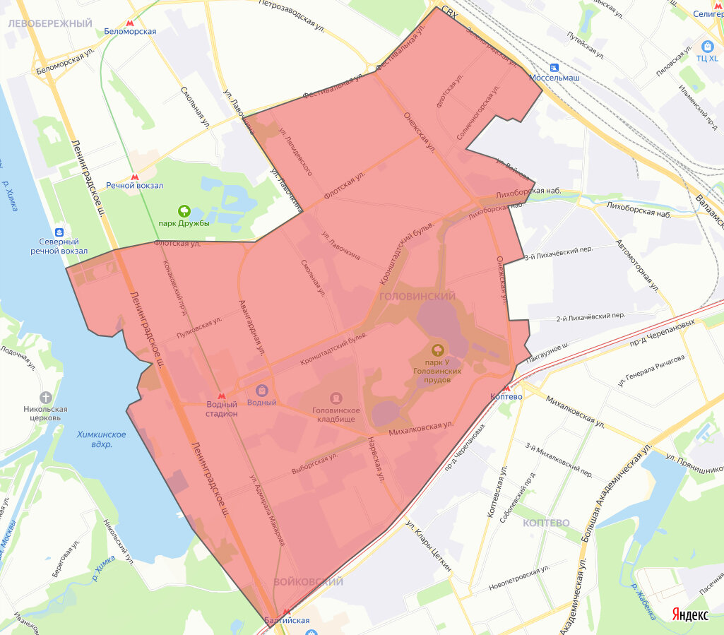 Головинский отличается хорошей транспортной доступностью по Ленинградскому шоссе, протяженной береговой линией и качественным жилфондом. Представляет собой более бюджетный аналог районов Хорошёвский и Аэропорт/Сокол