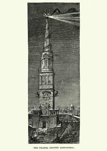 Александрийский маяк. Гравюра XIX века. 