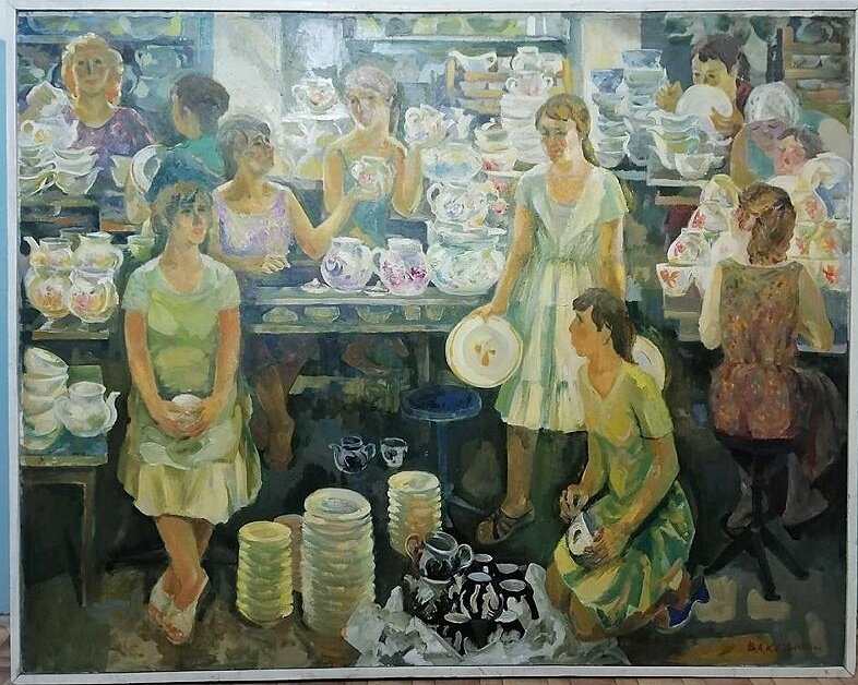 Живописный цех. Хайта - автор Владимир Кузьмин 1991 год, Иркутский областной краеведческий музей имени Н.Н. Муравьева-Амурского