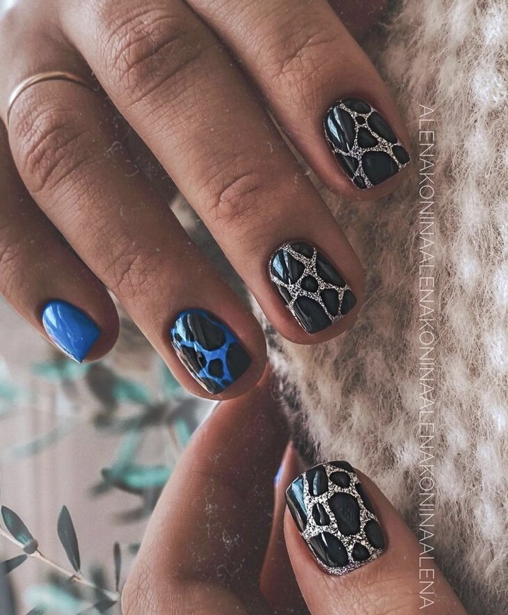 Топ 30 идей чёрного маникюра на лето 🌸 | Nadin_for_nails | Идеи ...