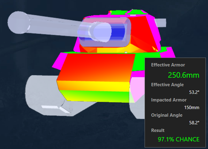 Так выглядит бронирование танка на сайте Tanks.gg