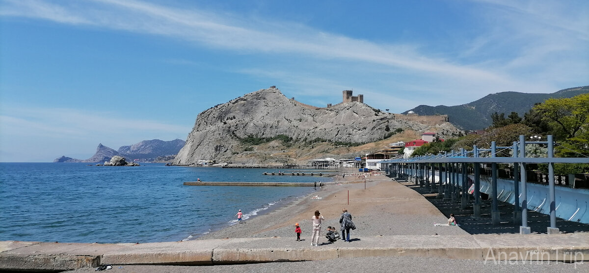 Вид на крепость с пляжа г. Судак