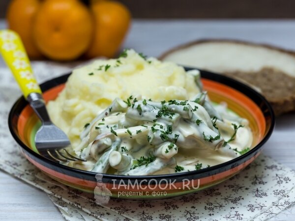 Рецепт жареной стручковой фасоли с яйцом | Меню недели