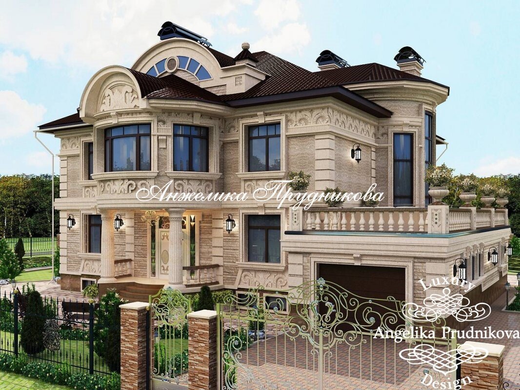 На фото: Частный дом в классическом стиле в КП «Гринфилд»