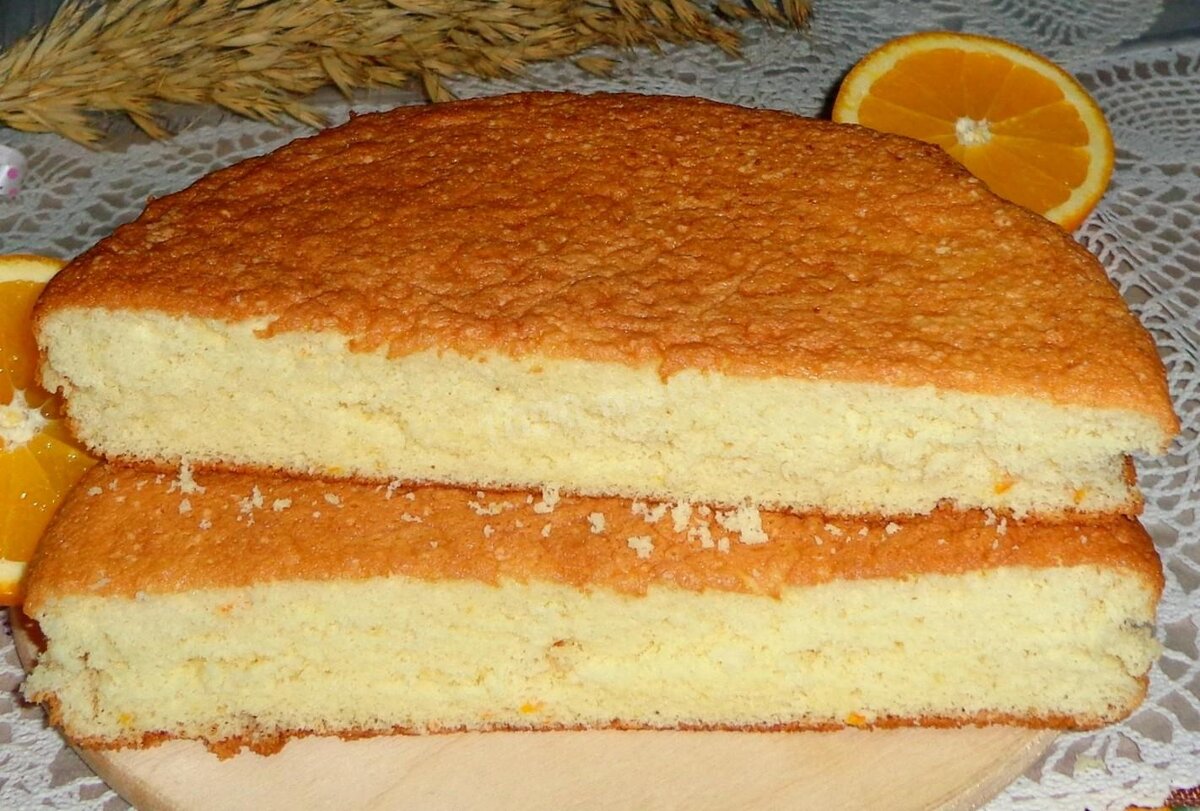 Коржи для апельсинового бисквитного торта