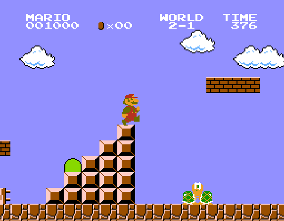 «Гриб жизни» на уровне 2-1 в игре «Super Mario bros.» на Денди