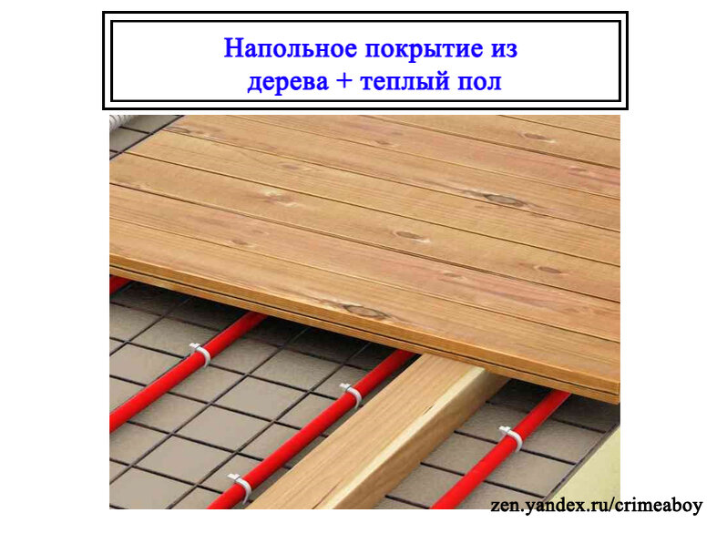 деревянный пол с подогревом