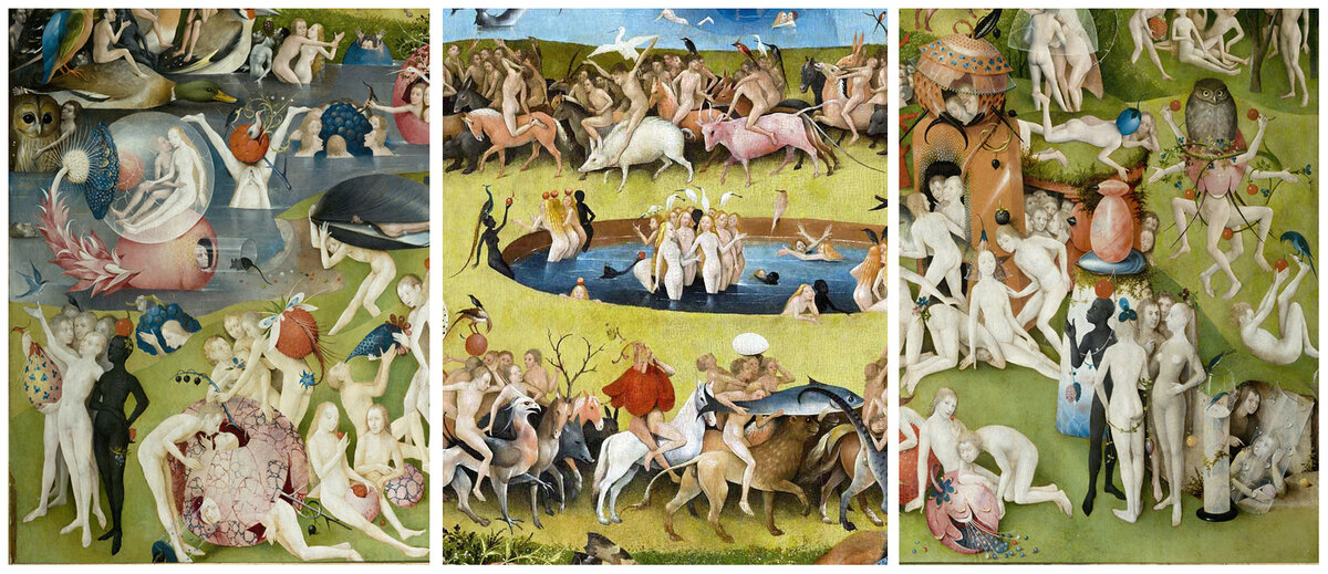Иероним Босх. "Сад земных наслаждений" 1500-1510 годы. Фрагменты.