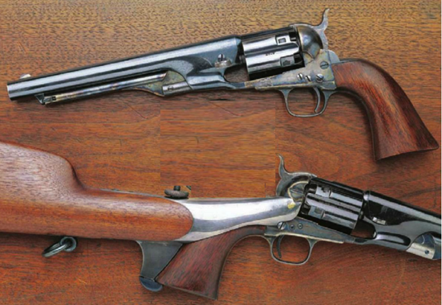 Ранняя версия Colt Army 1860 с прикладом и без