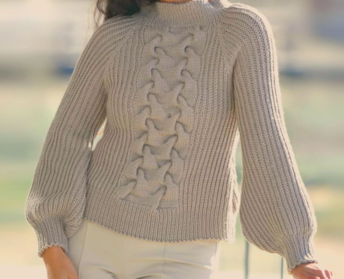 13 свитеров оверсайз спицами с косами — схемы вязания