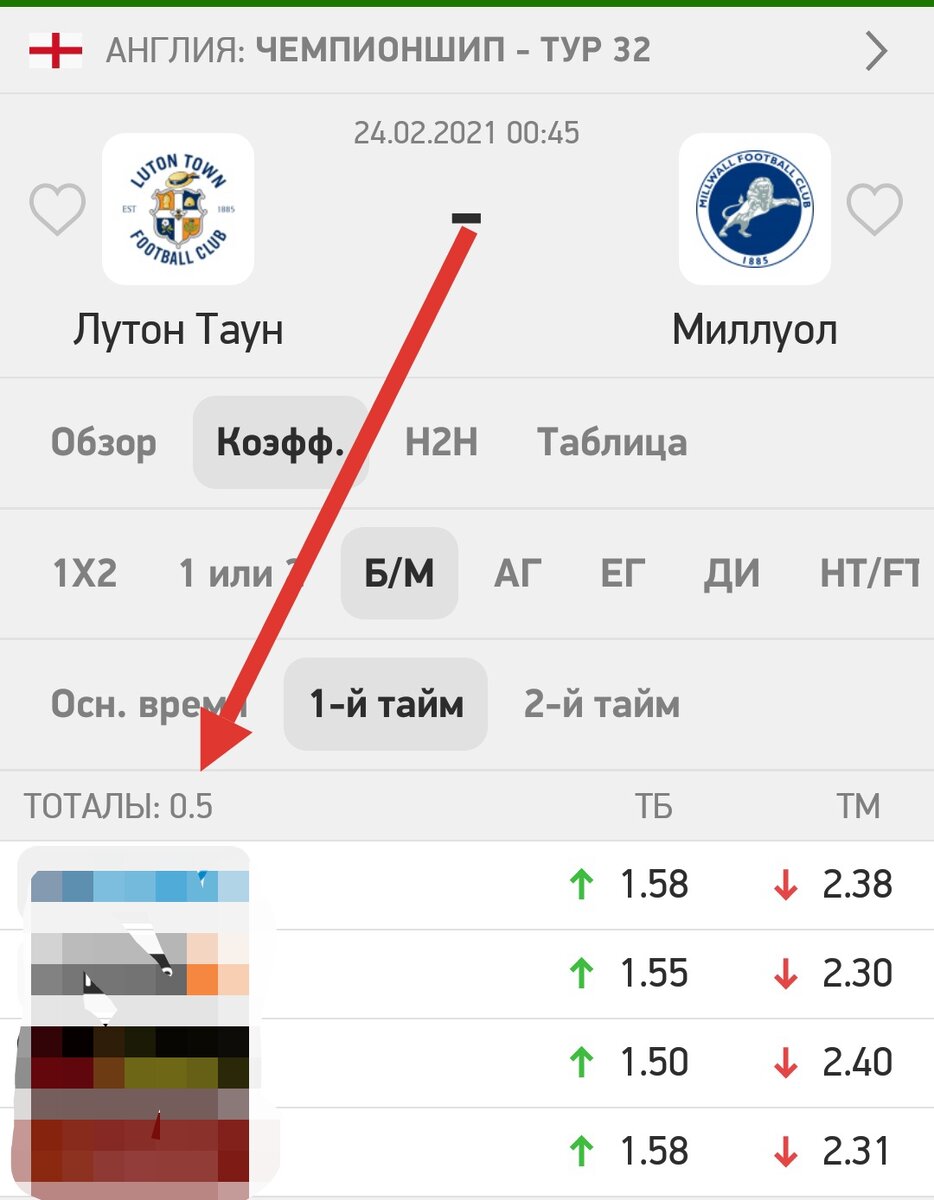 Гол в 1 тайме