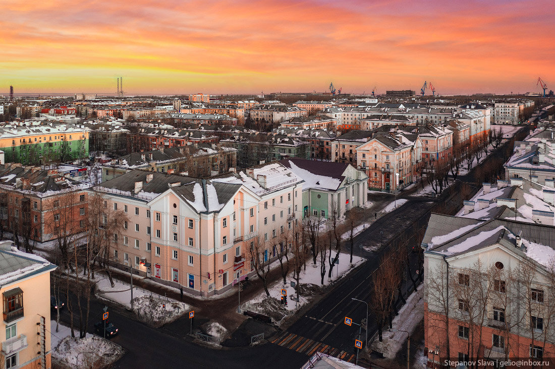 Северодвинск время. Центр читы с высоты.