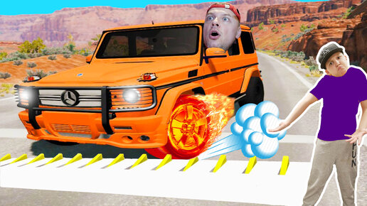 Полицейские ШИПЫ в BEAMNG DRIVE Мерседес VS БМВ