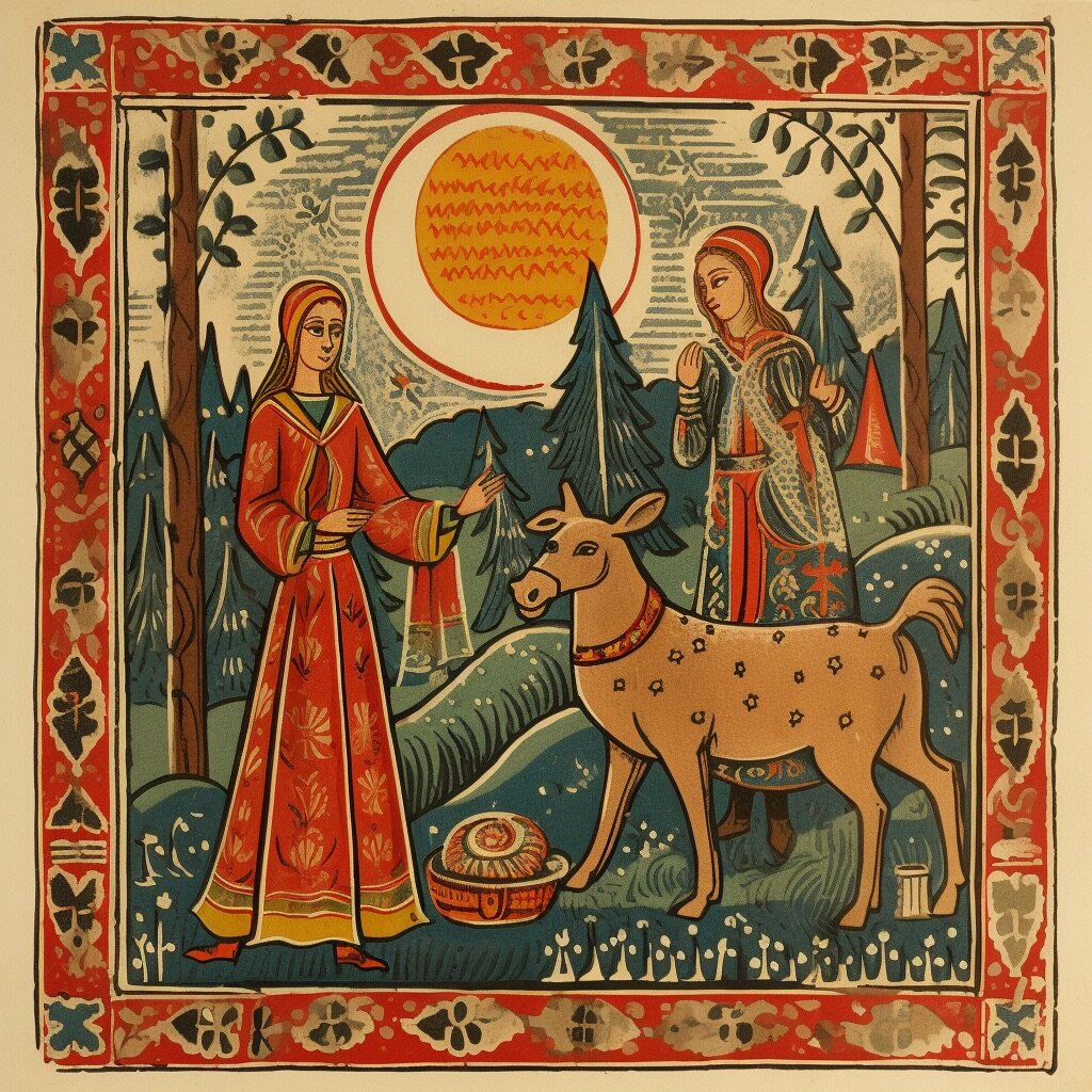 Лубочная картинка, генерация нейросети.