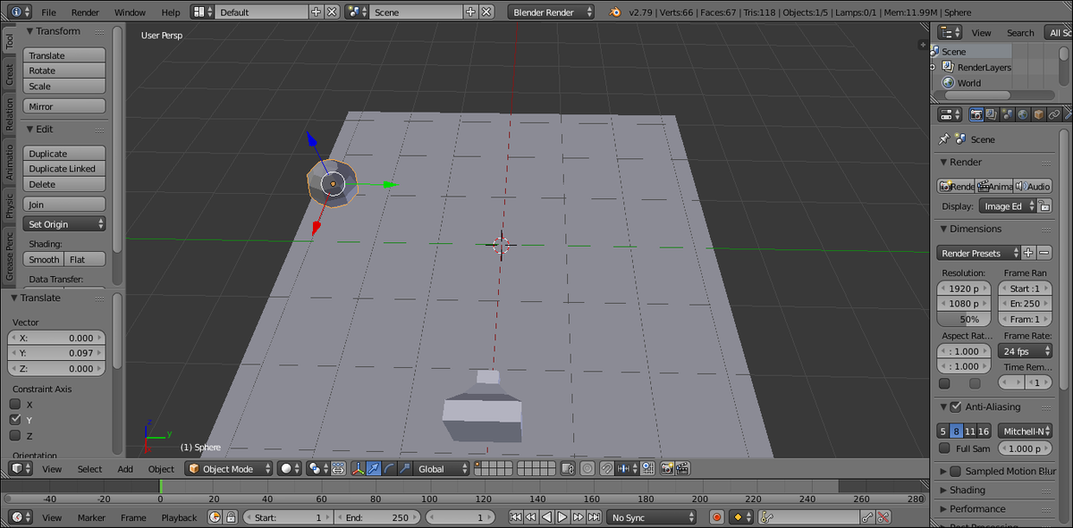 Пистолет, самолет и сфера (объект для стрельбы)