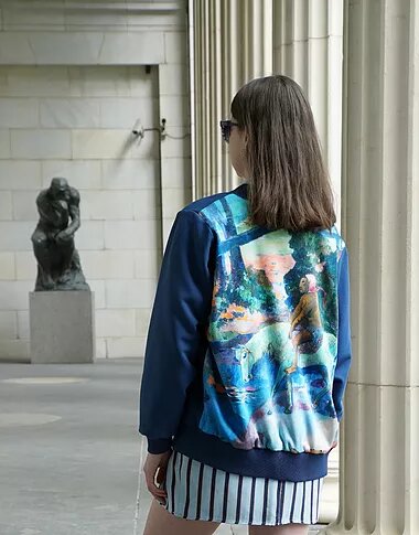 Оверсайз-бомбер с картиной Поля Гогена