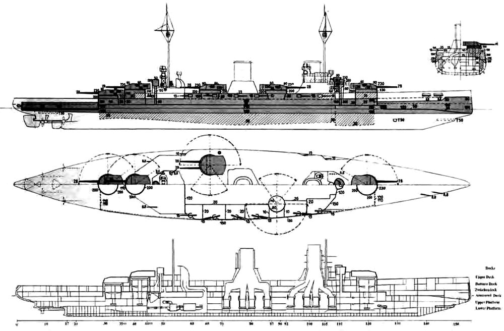 Линейный крейсер гебен чертеж