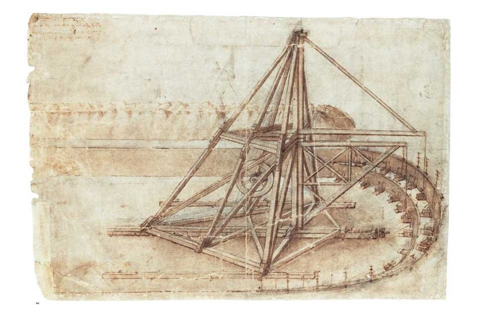 Биринчи Экскаватор прототипи Италия 1420 йил. Тупроқ қазувчи қурилма