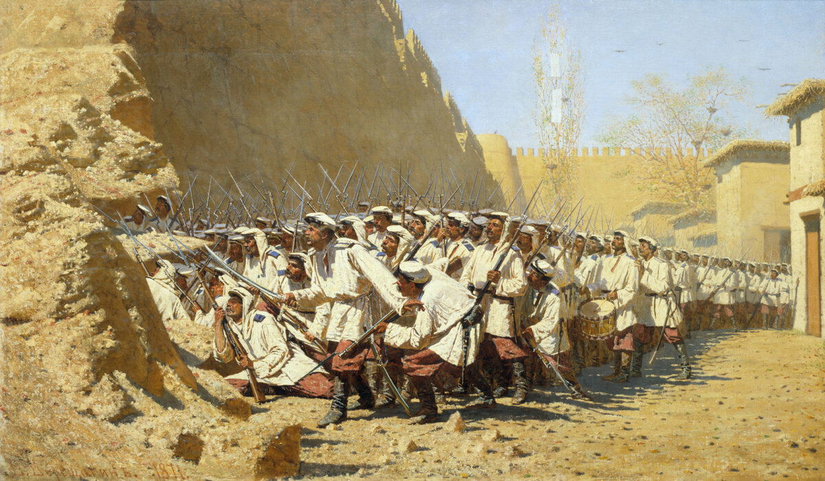 У крепостной стены. Пусть войдут. 1871