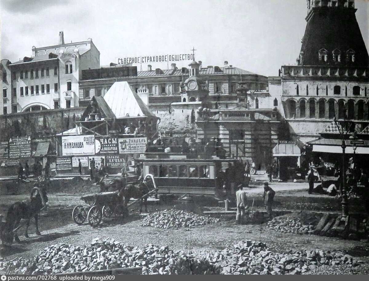 1906 год, подготовка трамвайного движения на Лубянской площади