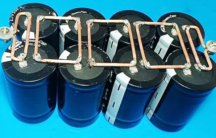 Как сделать самодельную батарею из суперконденсаторов типа 12В/100А.