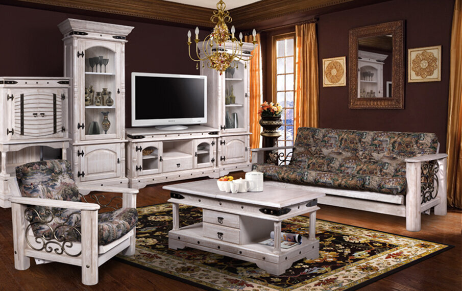 Шикарны интерьер из массива дерева