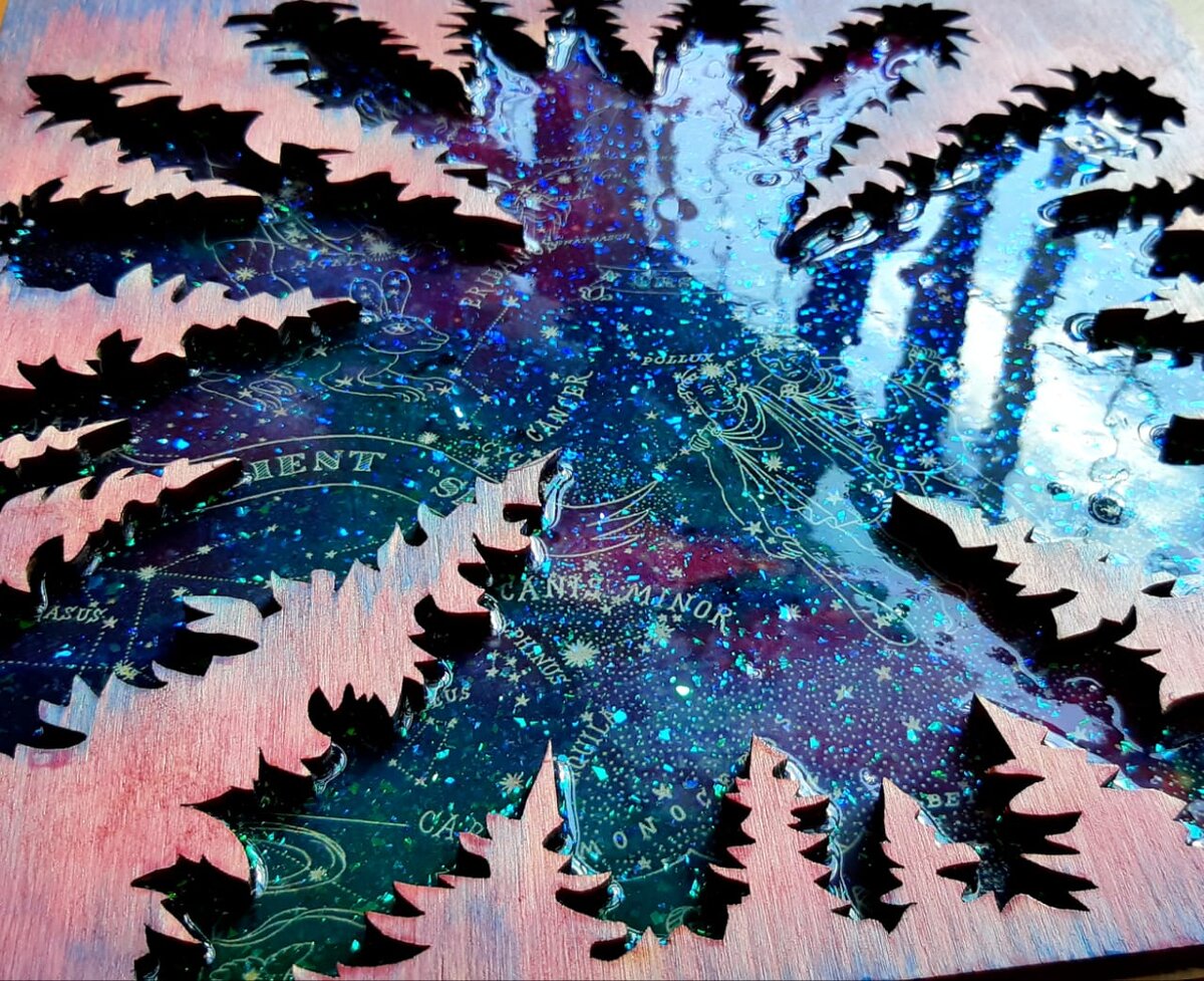 Интерьерное панно своими руками "Небо Сибири"