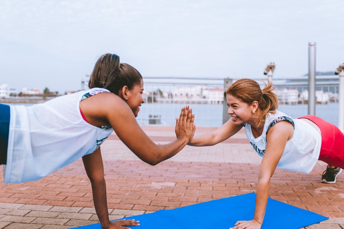 https://www.pexels.com/photo/two-woman-doing-exercise-1671217/