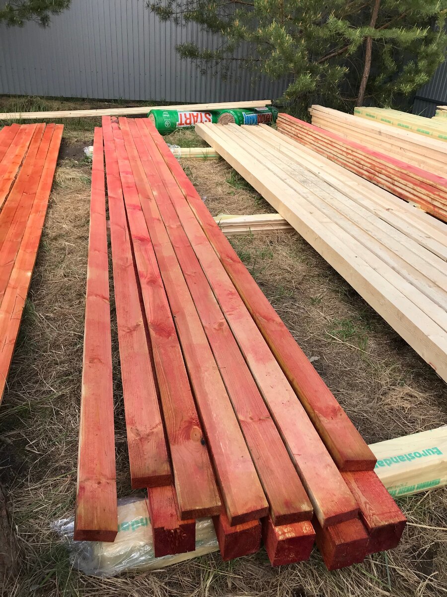 Пропитка досок для каркаса огнезащитой (личное фото) 