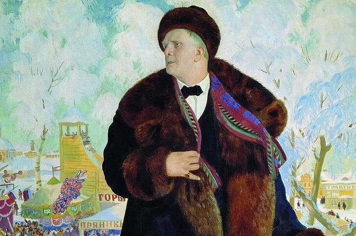 Фрагмент портрета Ф. И. Шаляпина. Художник Борис Кустодиев. Фоторепродукция из открытых источников.