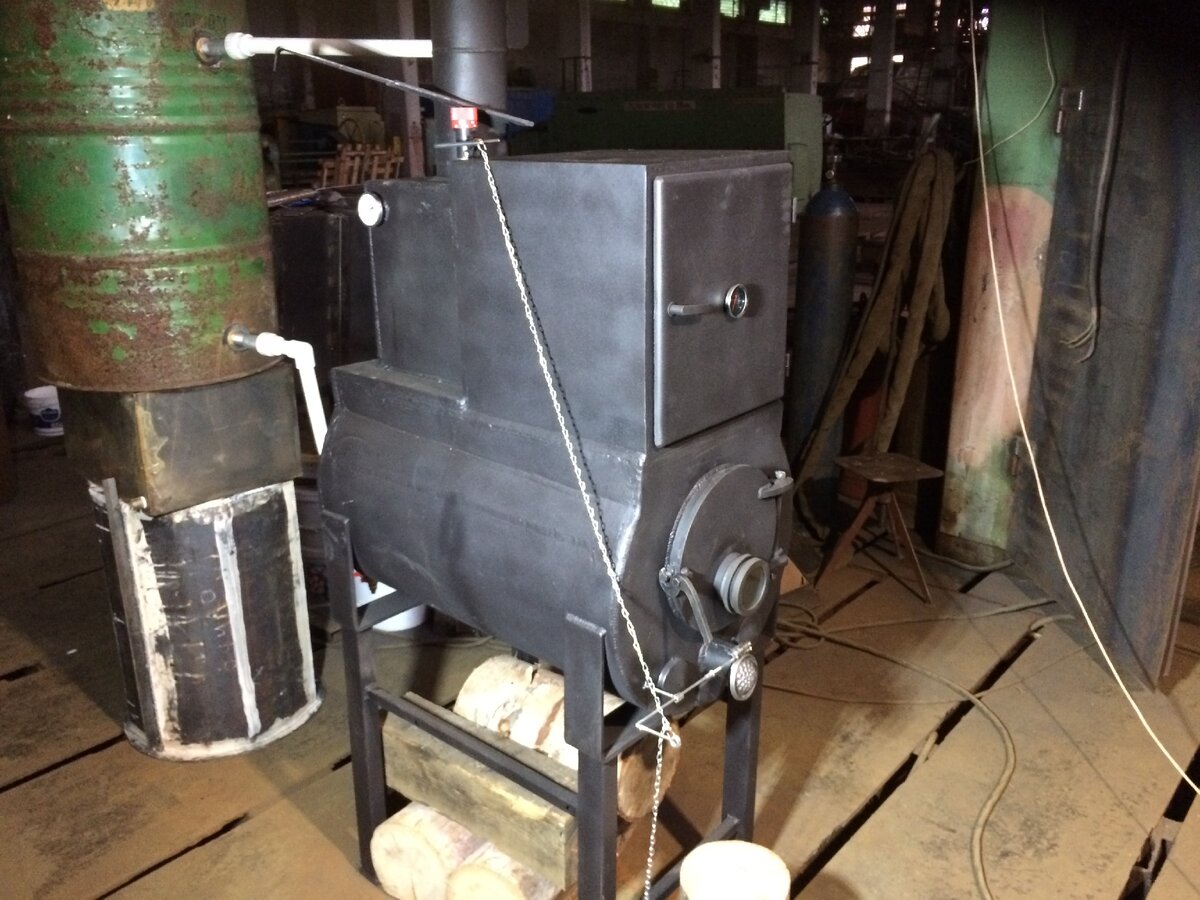 авторский твердотопливный котел...