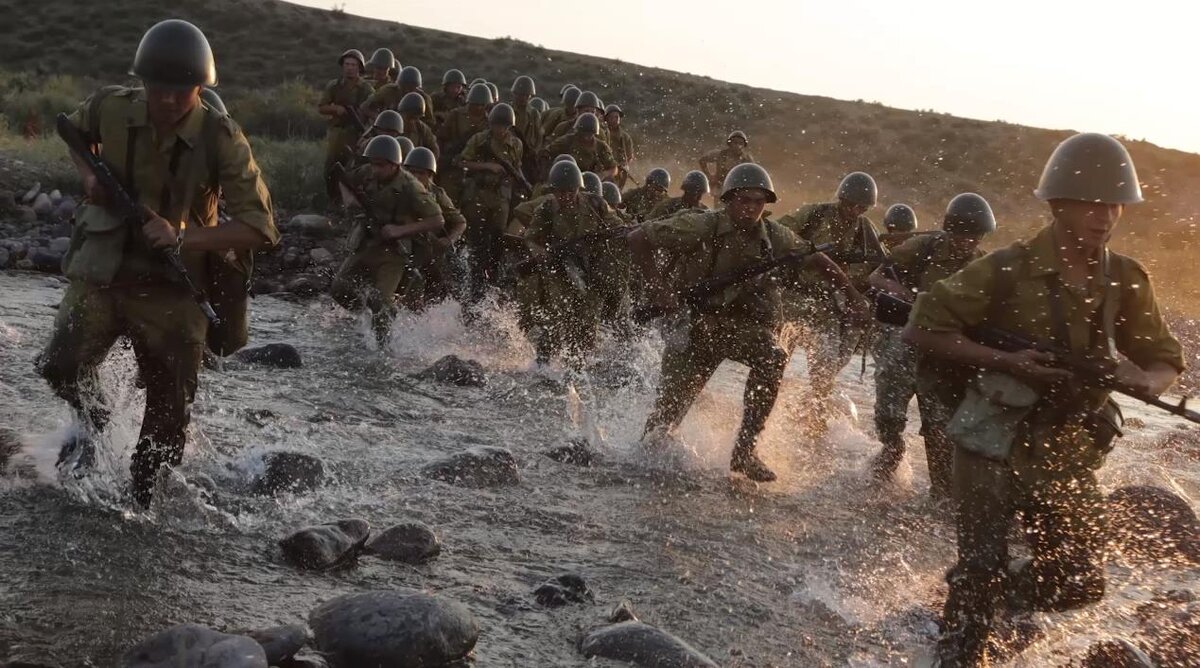 Скрин съемочного момента казахского фильма «КАЗБАТ» 2019 год.