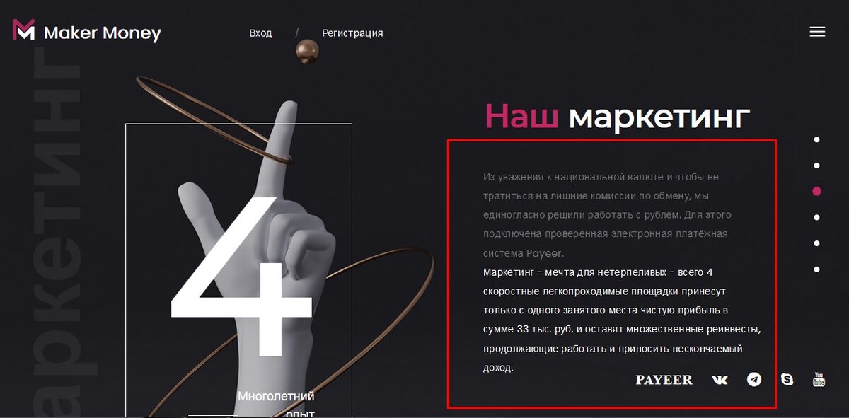Описание маркетинга проекта Maker Money