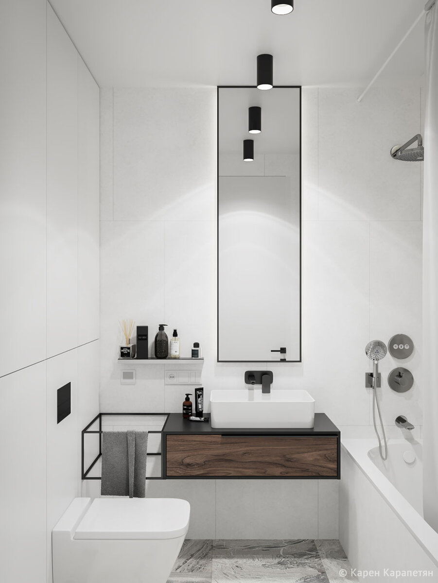 Проект ванной в квартире 72 м², ЖК "Сердце столицы", Москва