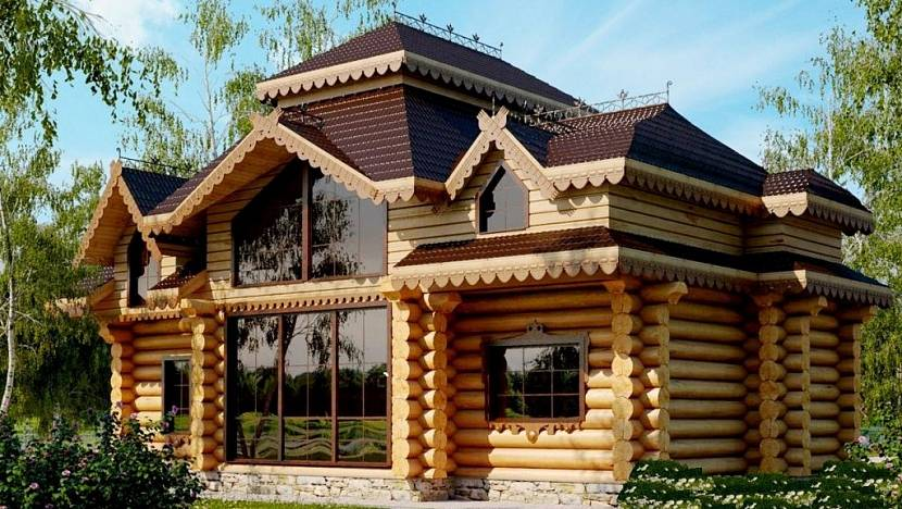 НАШИ ПРОЕКТЫ: Проект рубленного дома-бани ".. Строительство и проектирование дер