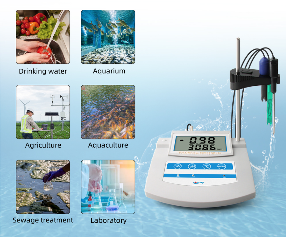 Настольный комбинированный электронный прибор pH, TDS, ORP, EC, CF, t*C