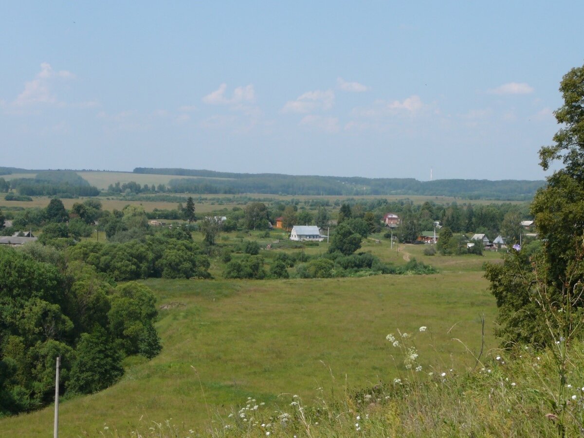 Вид с бугра, на котором когда - то находился барский дом Киселевых, Воронецких
2015 г.