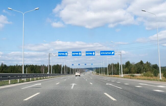 Отремонтированный участок дороги на Пермь